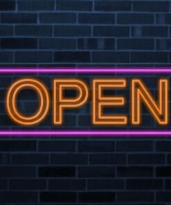 Alternative view of OPEN Neon Sign