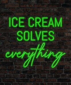 Alternative view of Ice Cream Solves Everything Neon Sign