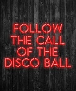 Follow the Call of the Disco Ball Neon Sign