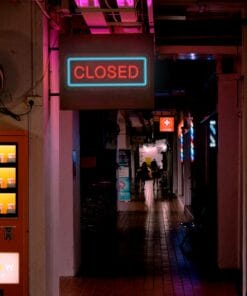 Alternative view of Closed Neon Sign