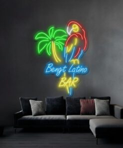 Tiki Bar Parrot Palm Tree Custom Led Neon Sign