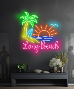 Paradise Palm Tree Beach Neon Light Summer Neon Sign Art
