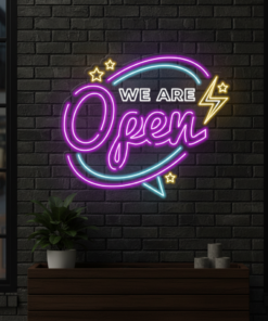 We Are Open Neon Sign for Shop Decor