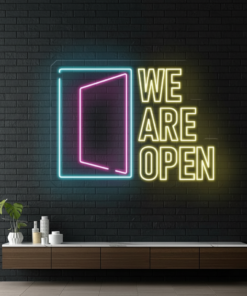 We Are Open Led Neon Sign Shop Door Decor Sign