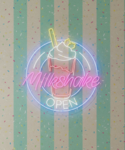 Milkshake Shop Open Neon Sign Wall Decor Sign