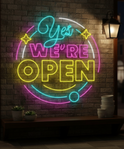Yes We're Open Led Neon Sign Business Shop Decor Sign
