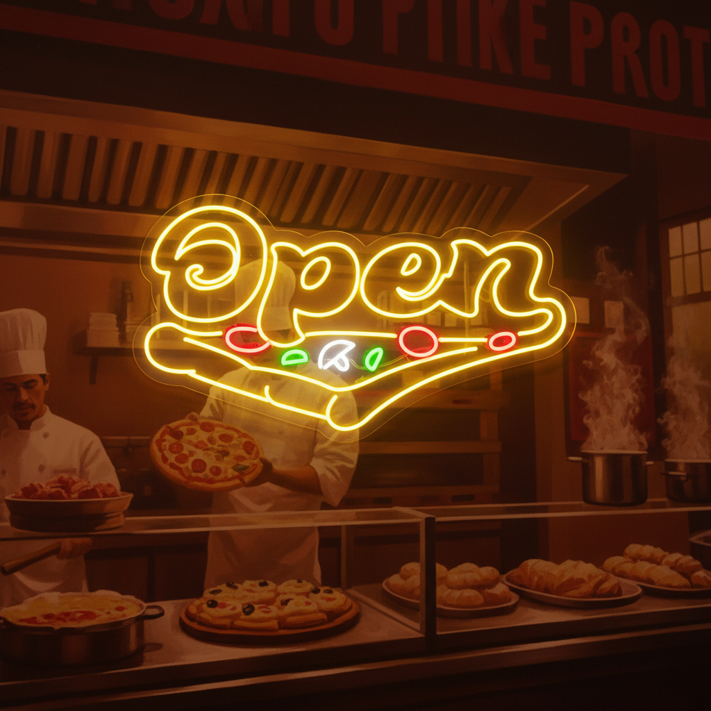 Pizza Shop Open Led Neon Sign