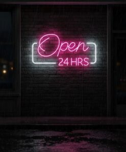 24 Hours Open Led Neon Sign for Shop Decor