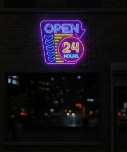 24 Hours Led Open Neon Sign Business Shop Decor Signs