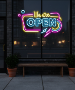 Colorful We're Open Led Neon Sign
