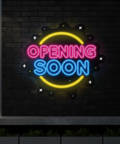 Round Opening Soon Led Neon Sign Shop Business Neon Sign