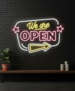 Alternative view of We Are Open Led Neon Sign Business Shop Decor Sign Light