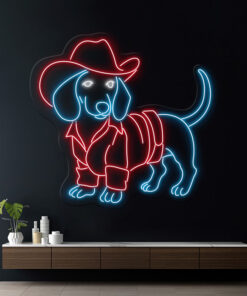 Cowboy Dachshund Neon Sign Animal Home Decor Sign