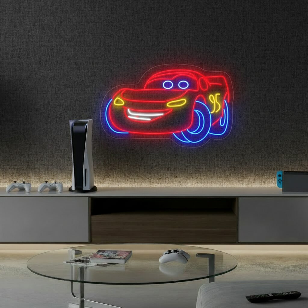 Lightning McQueen Led Neon Sign Kids Gift Room Decor