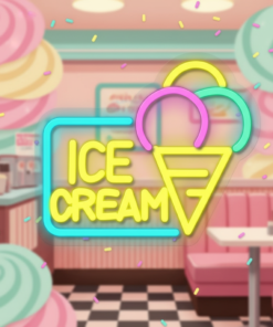 Colorful Ice Cream Neon Sign for Business Shop Door Decor