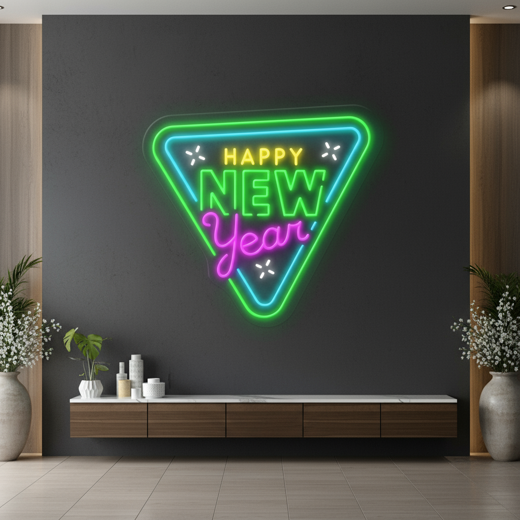 Colorful New Year Led Neon Sign Shop Decor Sign