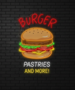Burger Led Neon Sign Shop Decor Led Neon Sign