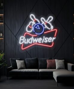 Budweiser Bowling Ball Led  Neon Sign Bar Wall Decor Sign