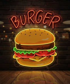 Alternative view of Burger Led Neon Sign Shop Decor Led Neon Sign