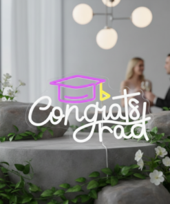 Alternative view of 2025 Congrats Grad Sign Graduation Cap Led Neon Sign