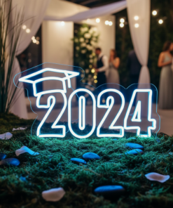 2025 Hat LED Neon Sign Grad Prom Party Decor Sign
