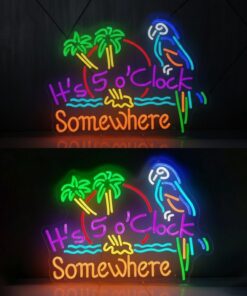 Alternative view of It's 5 O'clock Somewhere Neon Sign Colorful Neon Sign
