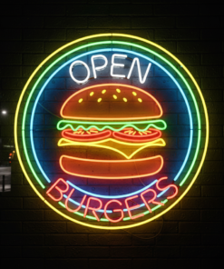 Alternative view of Burger Shop Open Led Neon Sign