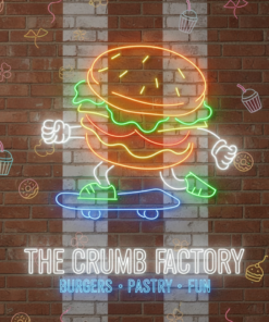 Burger Skateboarding Neon Sign Led Neon Sign