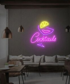 Alternative view of Cocktails Neon Sign Bar Neon Sign Wall Art