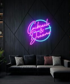 Cocktails and Dreams Neon Sign Bar Wall Decor Sign