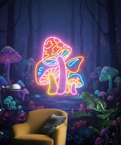 Colorful Mushroom Neon Sign Kids Room Decor Sign