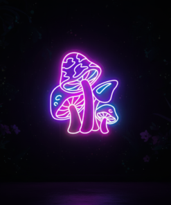 Alternative view of Colorful Mushroom Neon Sign Kids Room Decor Sign