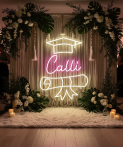 Congrats Grad Custom Name Neon Sign Class of 2025 Graduation Prom Party Decor Sign