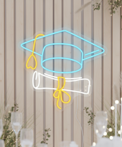 Alternative view of Congrats Grad Led Neon Sign Book and Cap Neon Sign