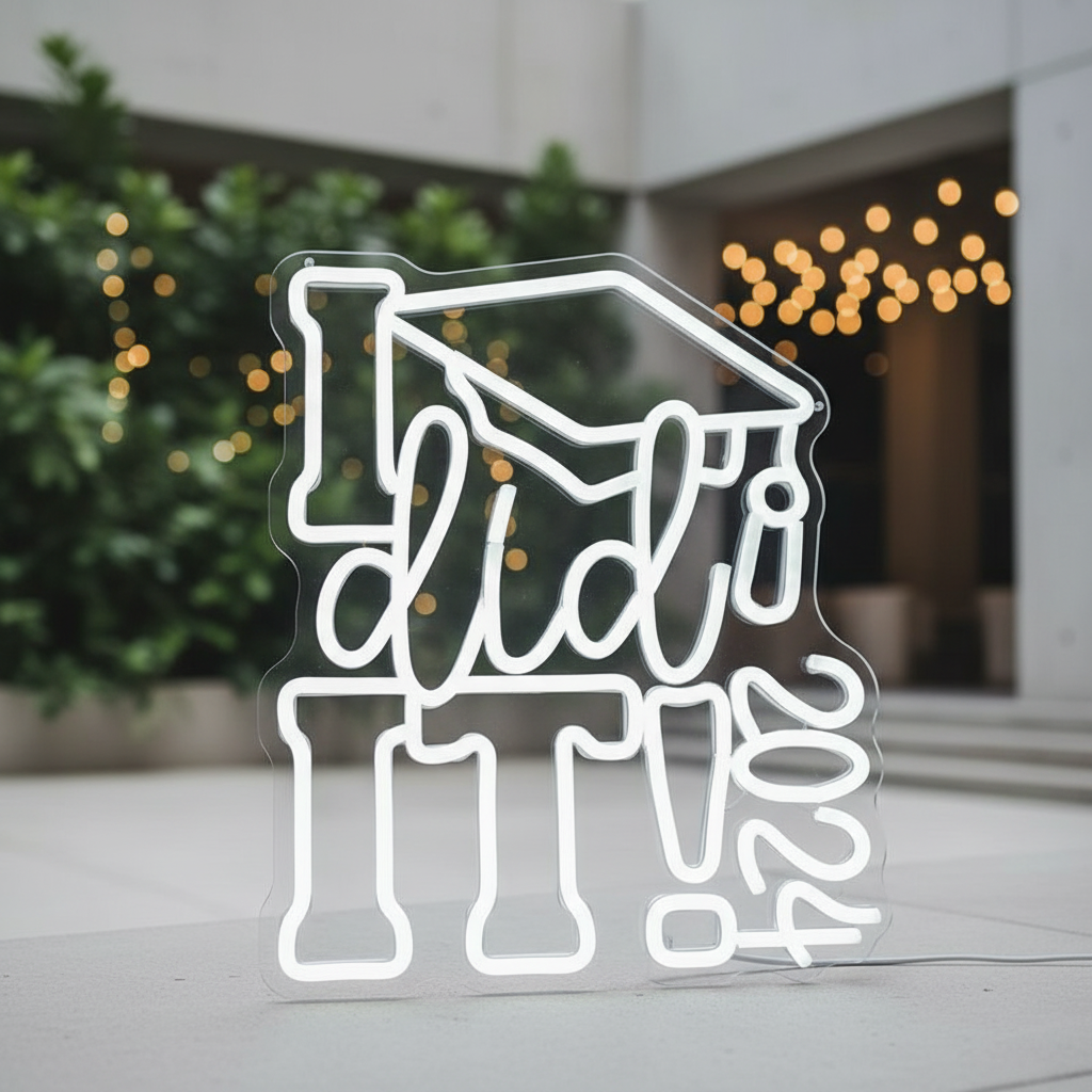 Congrats Grad Neon Sign I Did It 2025 Neon Lights - Image 2