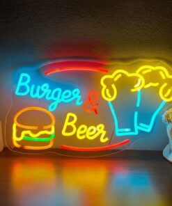 Custom Burger And Beer Neon Sign Fast Food Neon Light