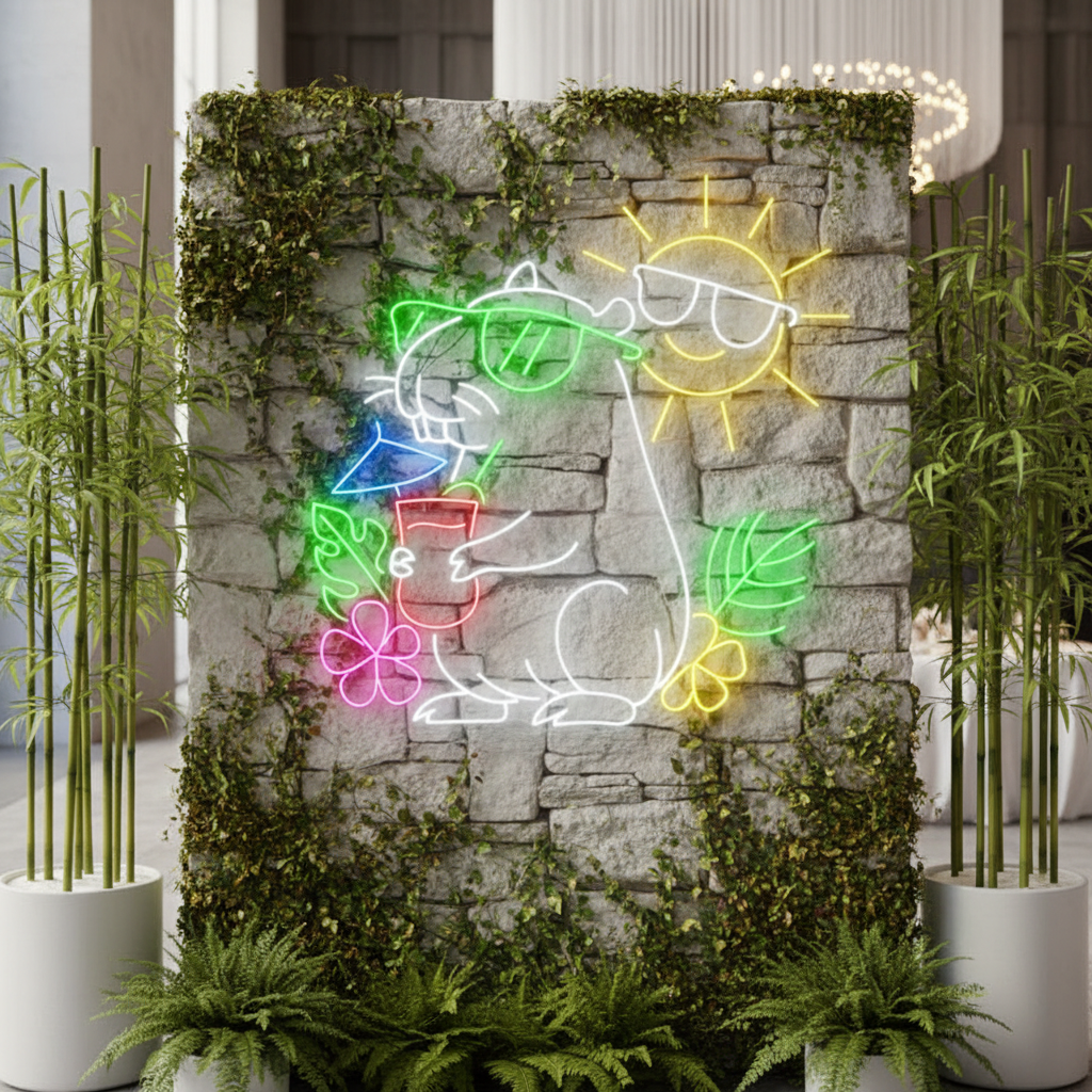 Custom Capybara Summer Vibes Neon Sign