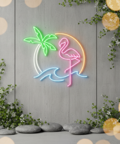Flamingo Palm Tree Neon Sign Bedroom Decor Sign