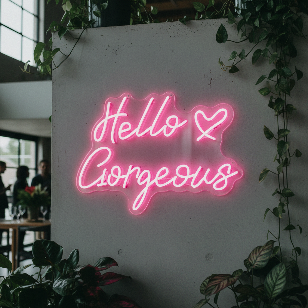 Hello Gorgeous Neon Sign for Home&Shop&Party Decor
