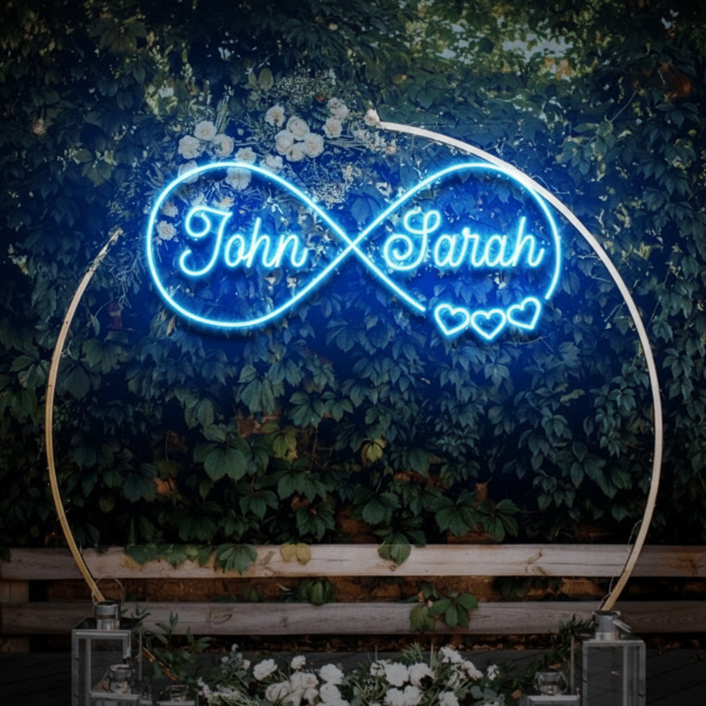 Last Name Neon Sign for Wedding Decor Personalized Name Sign - Image 2