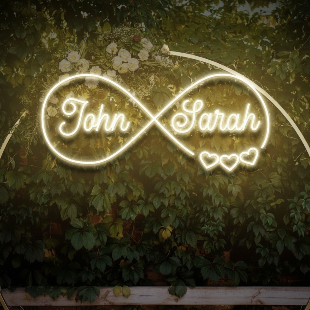 Last Name Neon Sign for Wedding Decor Personalized Name Sign - Image 4