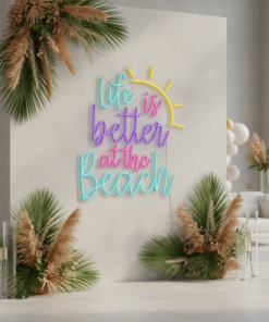 Life is Better At The Beach Led Neon Sign Custom Summer Neon Sign