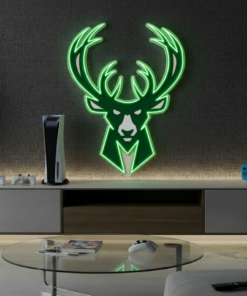Alternative view of Milwaukee Bucks NBA Led Neon Sign Man Cave Decor