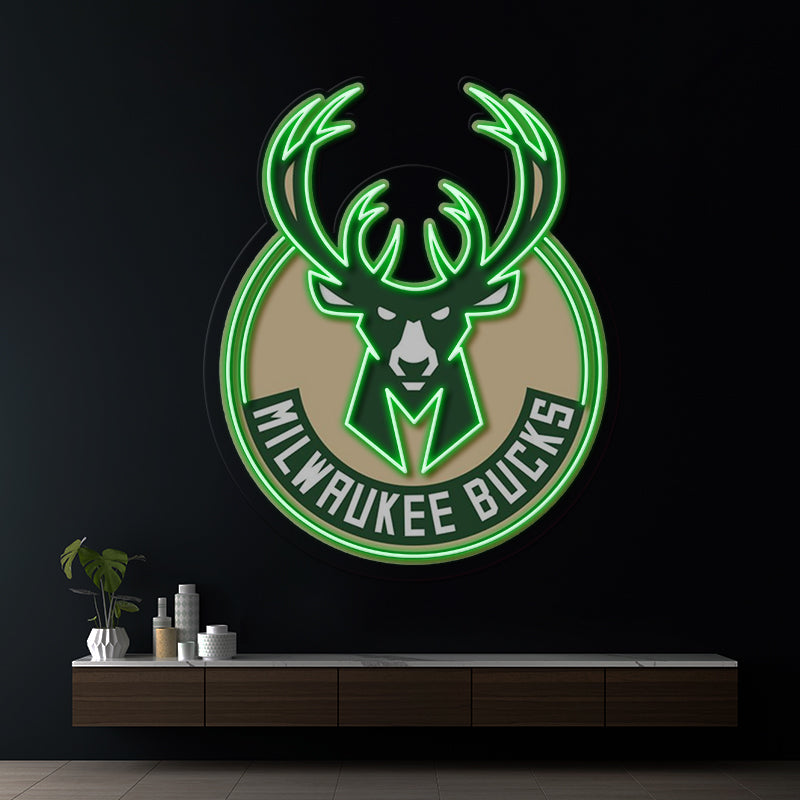 Milwaukee Bucks NBA Led Neon Sign Man Cave Decor - Image 3