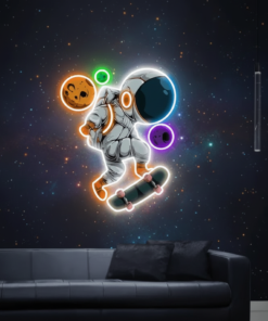 Skateboard Neon Sign Spaceman UV Printing Neon Sign