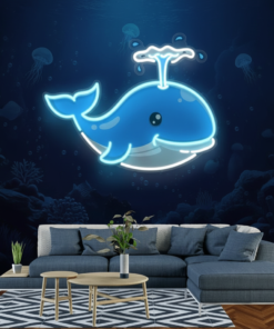 Whale Neon Sign Wall Decor for Home Bar Restaurant