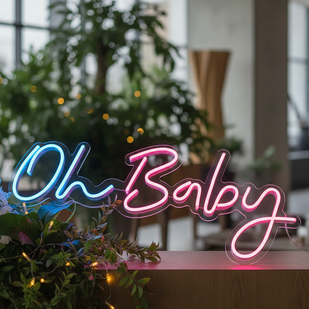 Oh Baby Neon Sign for Baby Shower Party Decor - Image 3
