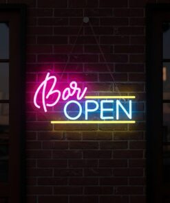 Bar Open Neon Sign for Bar Party Decor