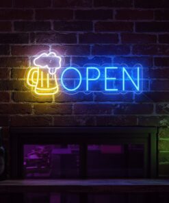 Beer Bar Open Led Light Sign Shop Decor Wall Art Sign