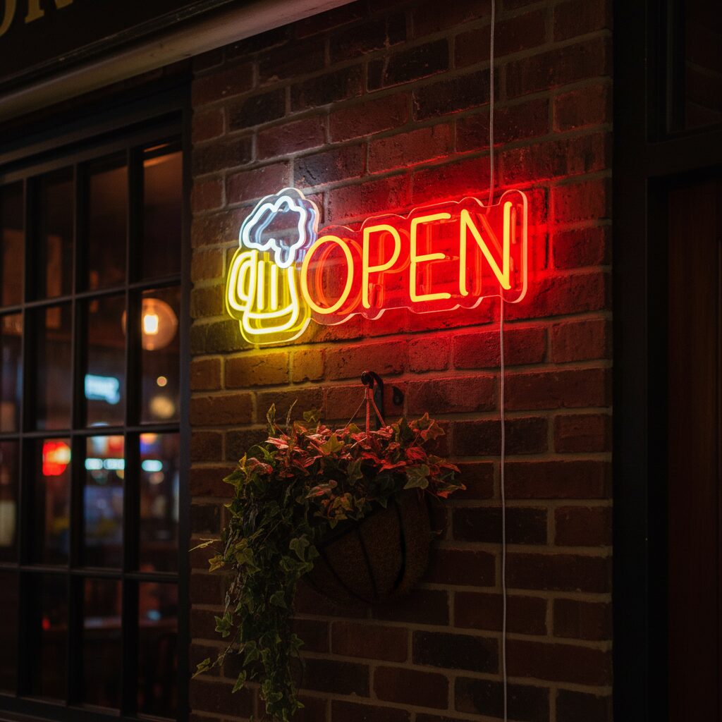 Beer Bar Open Led Light Sign Shop Decor Wall Art Sign - Image 3